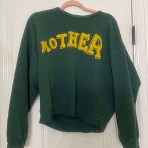 MOTHER Green Sweatshirt with Yellow Lettering